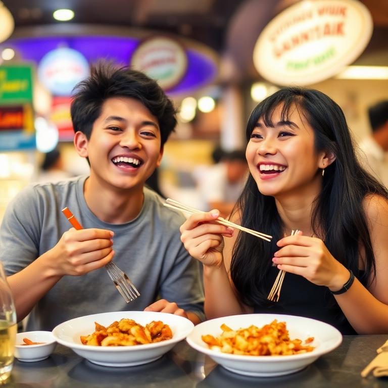Friends sharing food
